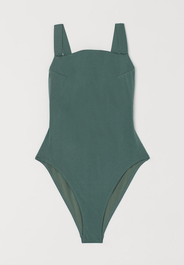 H&M Shape-baddräkt High Leg Grön, Baddräkter i storlek 32