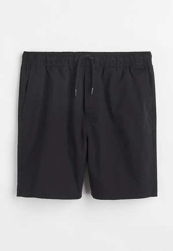 H&M Shorts I Bomull Regular Fit Svart i storlek L
