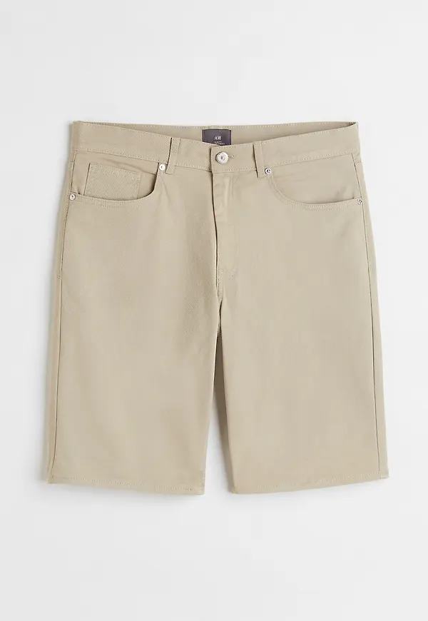 H&M Shorts I Bomullstwill Slim Fit Beige i storlek W 30