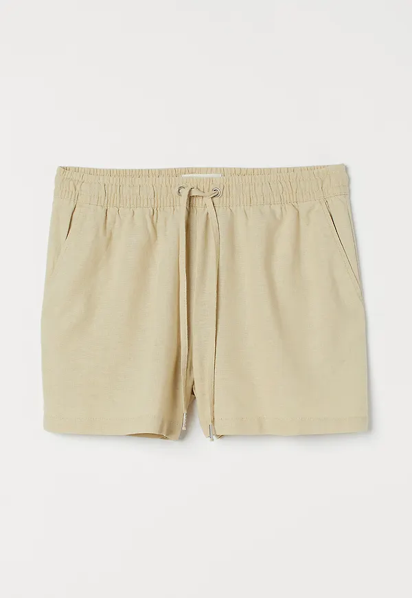 H&M Shorts I Linmix Ljusbeige i storlek XXL