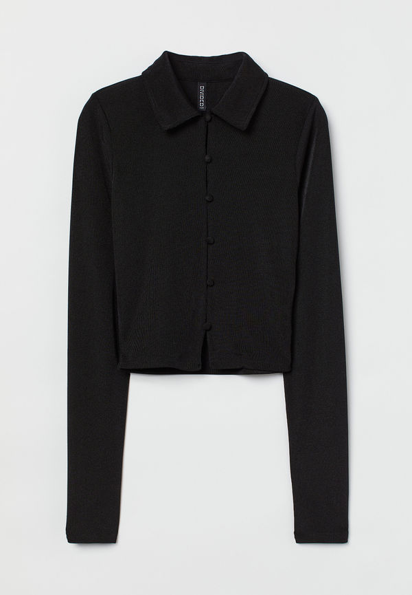 H&M Skjorta I Trikå Svart, Casualskjortor i storlek L