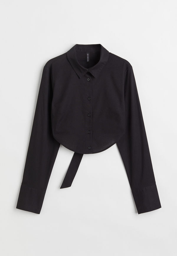 H&M Skjorta Med Öppen Rygg Svart, Casualskjortor i storlek M