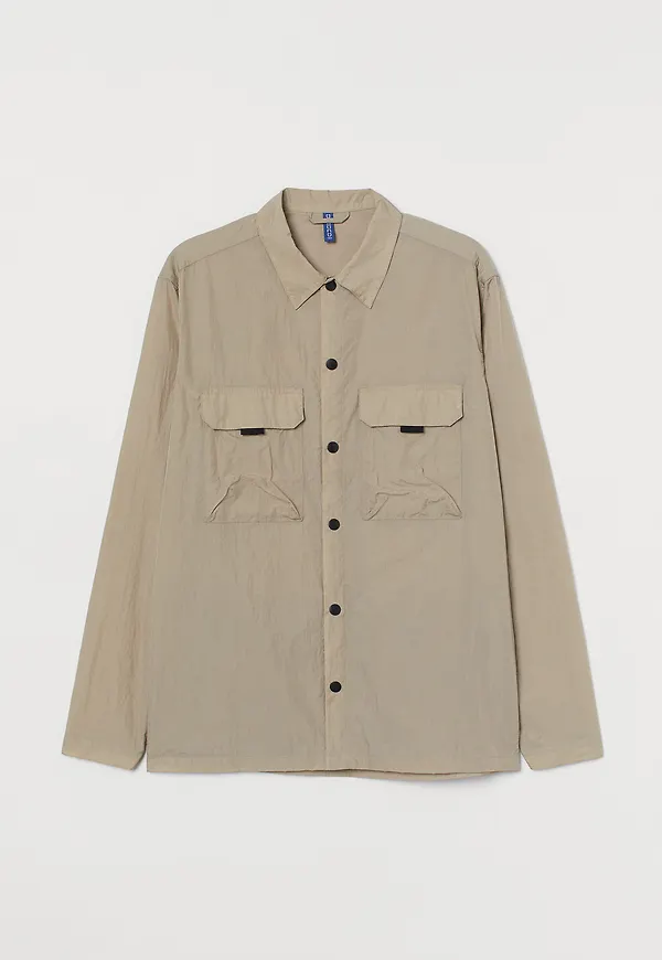 H&M Skjortjacka I Nylon Beige, Jackor i storlek M