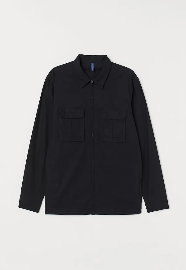 H&M Skjortjacka Svart, Jackor i storlek L