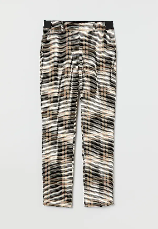 H&M Slacks Beige/svartrutig, Byxor i storlek 32