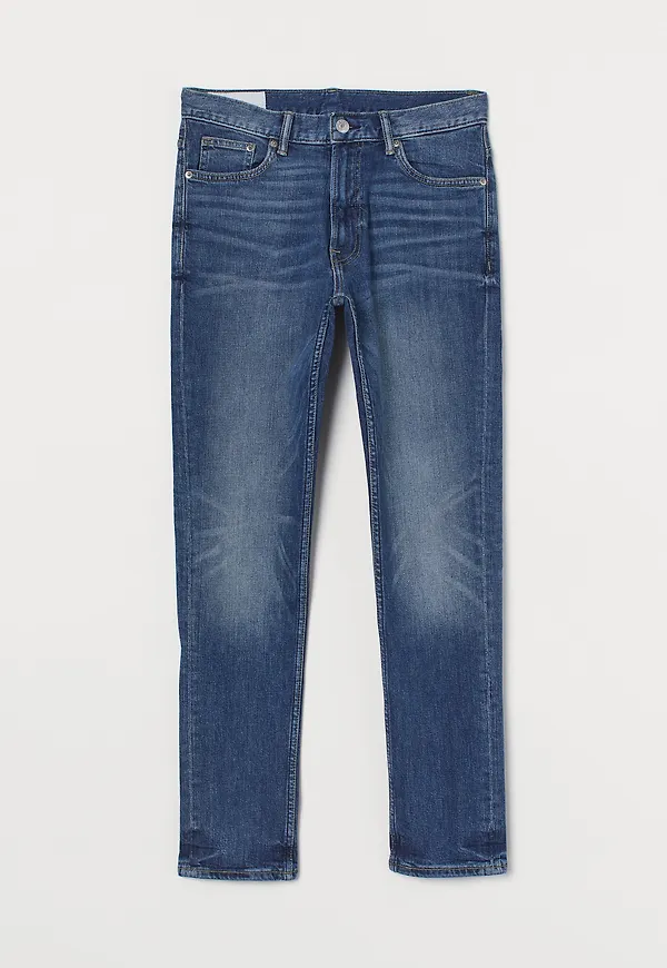 H&M Slim Jeans Mörkblå Denim, Skinny i storlek 32/32