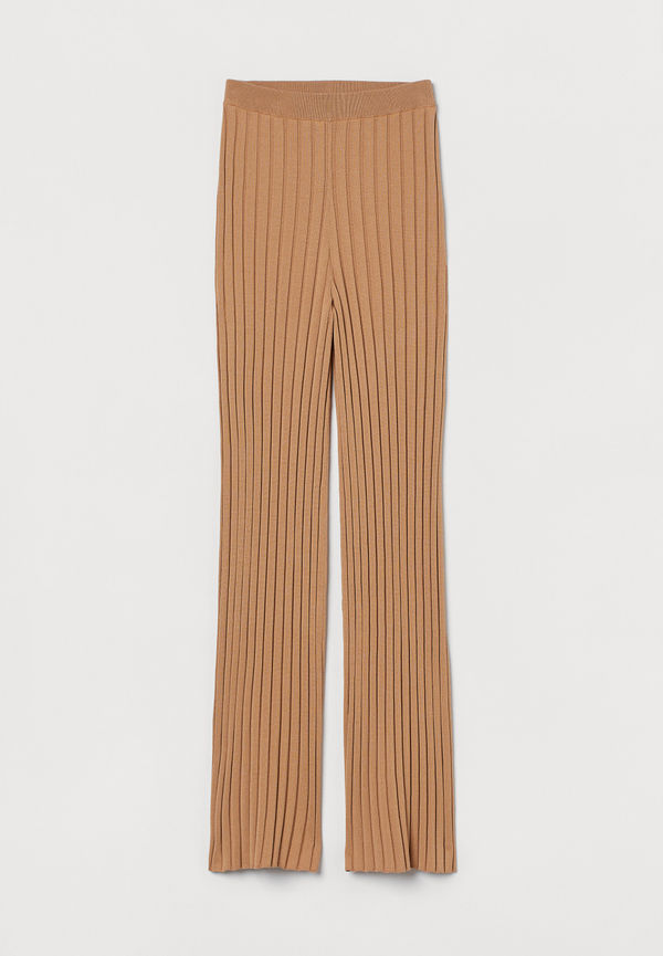 H&M Stickad Byxa Beige, Byxor i storlek L
