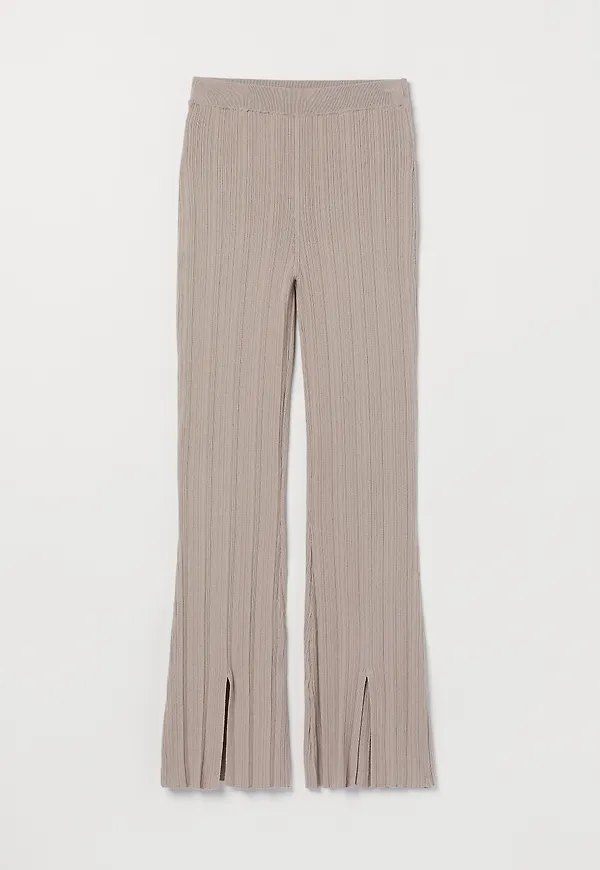 H&M Stickad Byxa Beige, Byxor i storlek XL