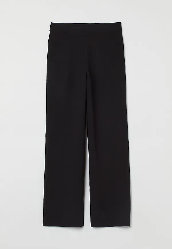 H&M Stickad Byxa Svart, Byxor i storlek XXL