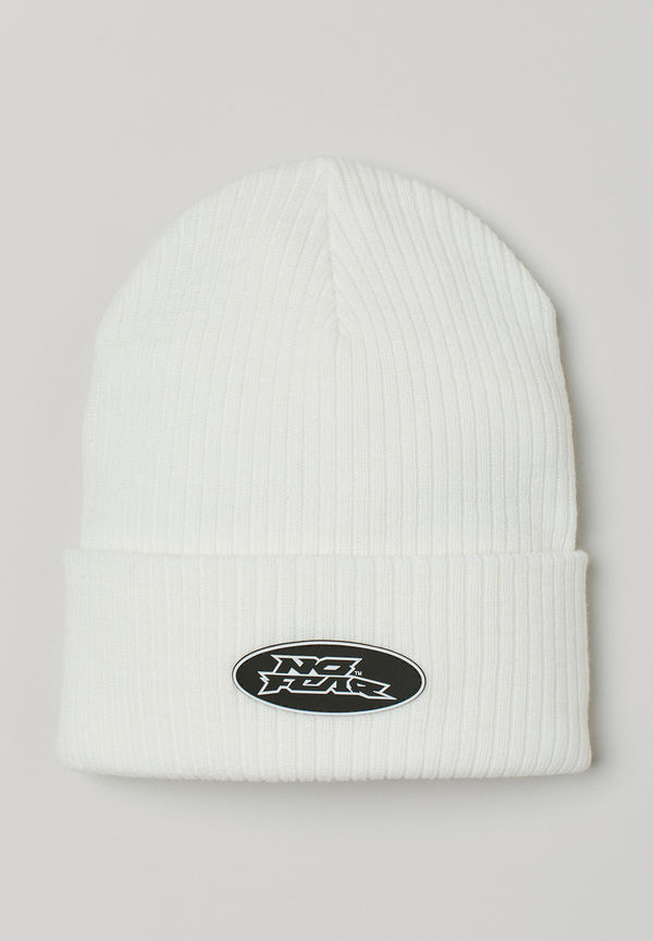 H&M Stickad Mössa Vit/no Fear, Mössor i storlek Onesize
