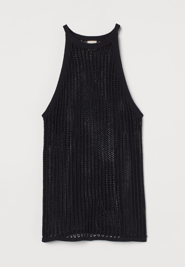 H&M Stickad Tanktop Svart, Linnen i storlek XS