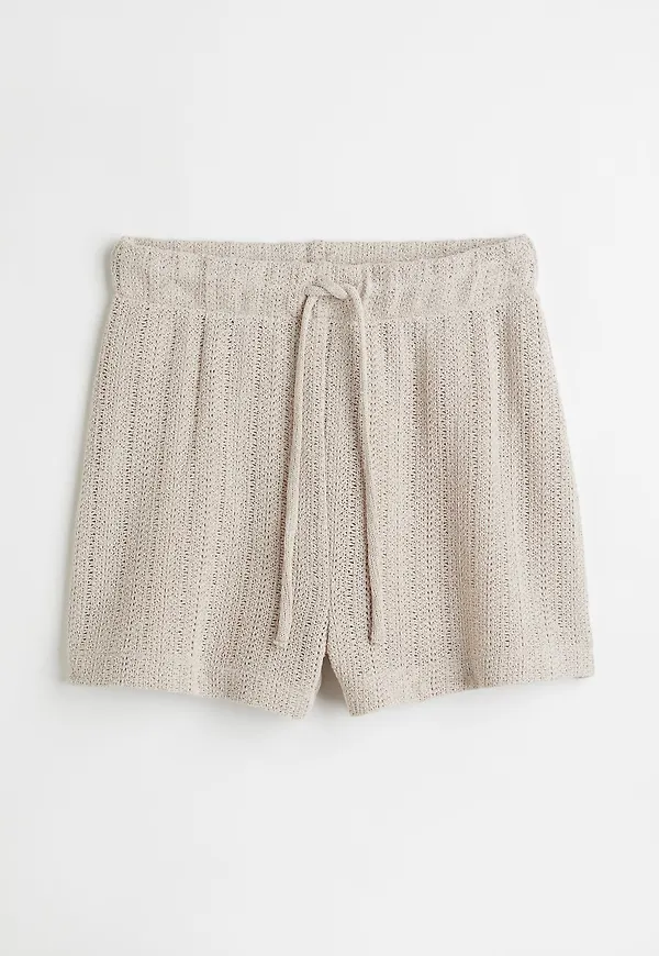 H&M Stickade Shorts Ljusbeige i storlek L