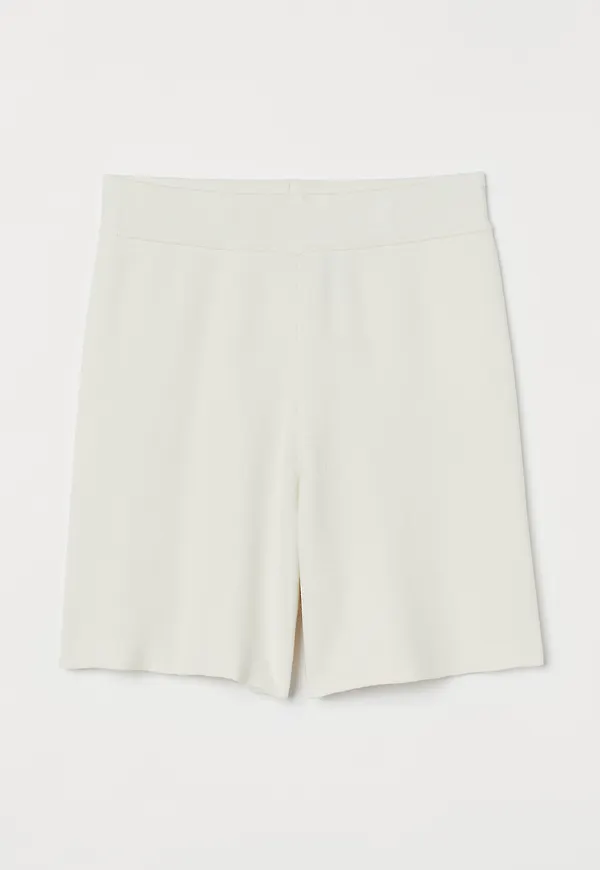 H&M Stickade Shorts Vit i storlek XL