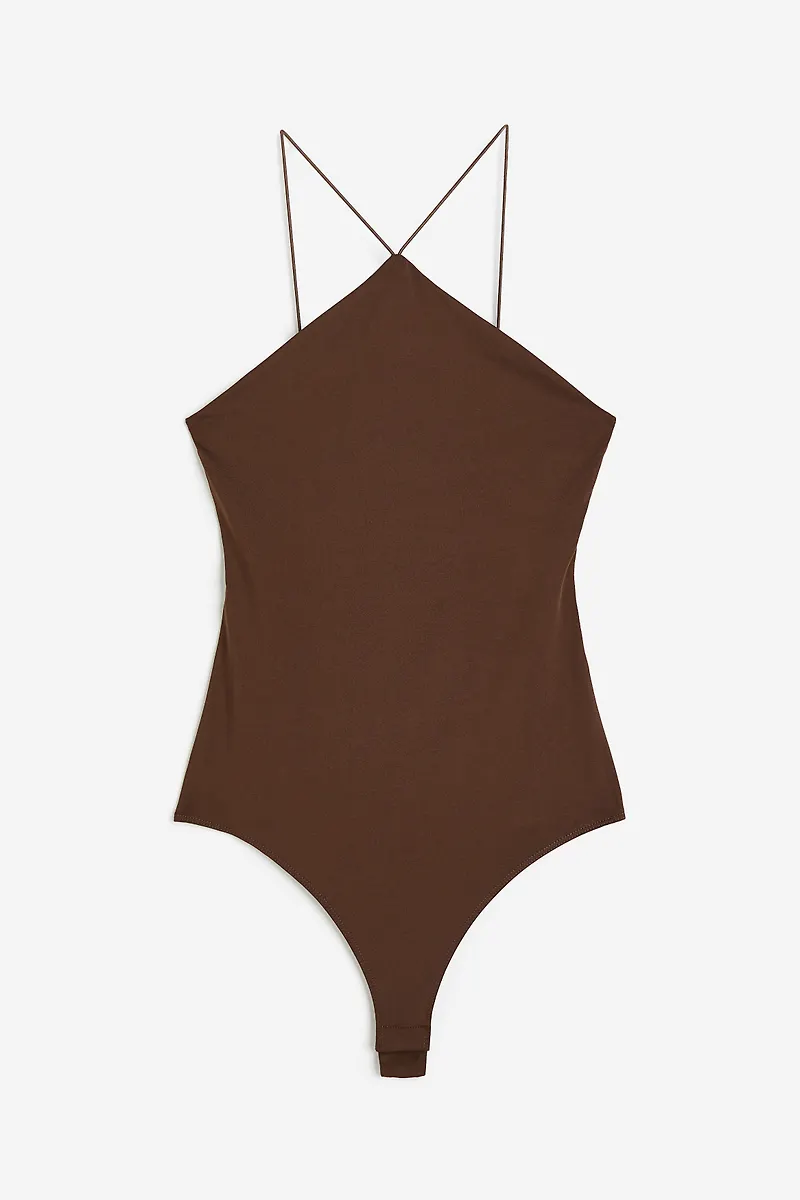 H&M Stringbody I Trikå Mörkbrun, Bodies i storlek XXL