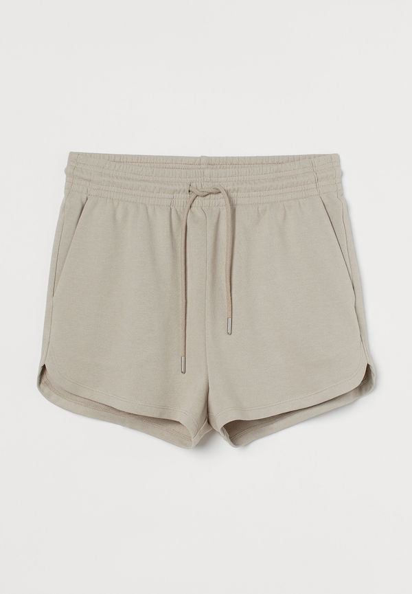H&M Sweatshirtshorts Ljus Gråbeige i storlek XL och färg Vit