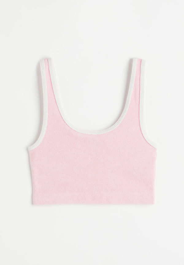 H&M Tanktop I Frotté Ljusrosa, Linnen i storlek M