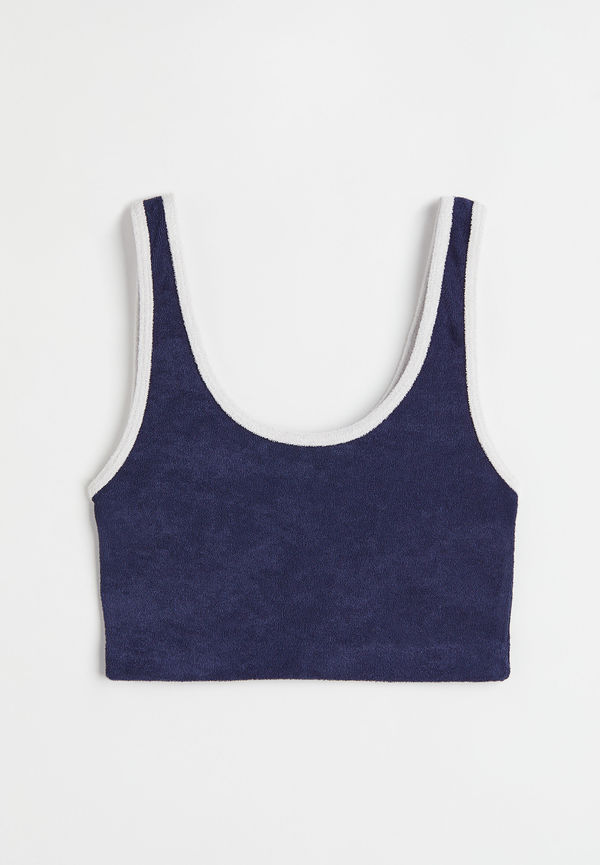 H&M Tanktop I Frotté Mörkblå, Linnen i storlek XXS