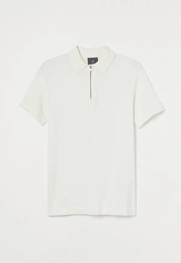H&M Tenniströja Muscle Fit Crèmevit, Poloshirts i storlek M