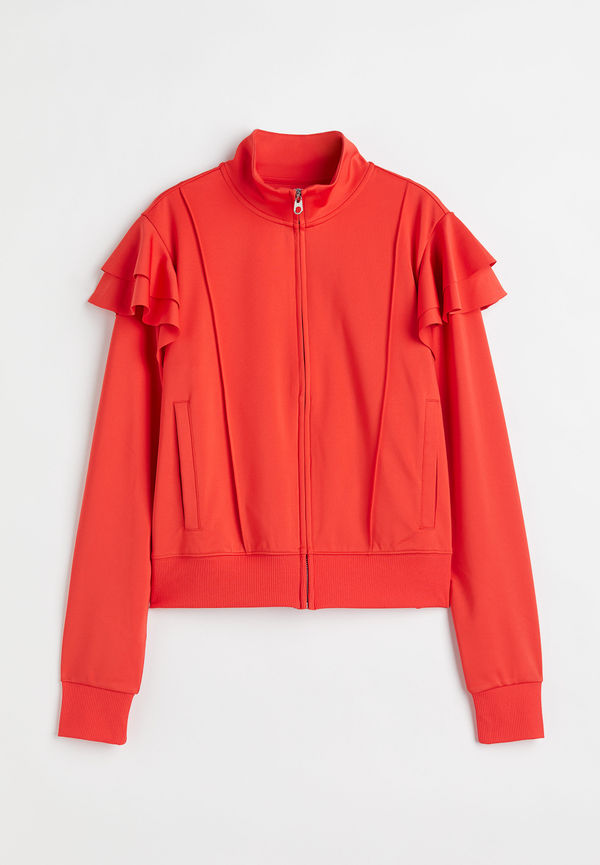 H&M Träningsjacka I Wct Med Volang Klarröd, Jackor i storlek S