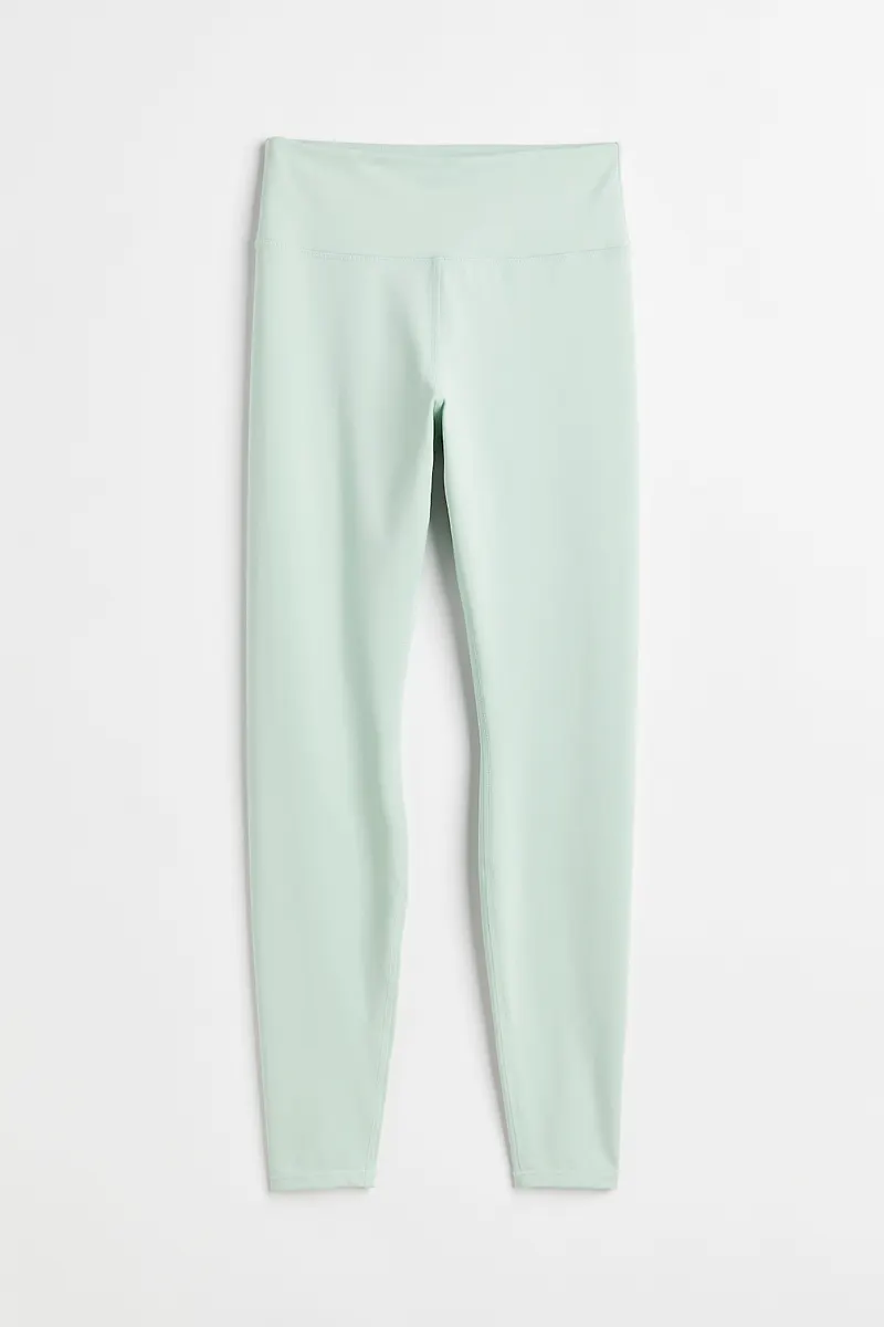 H&M Träningstights High Waist i storlek S och färg Grön