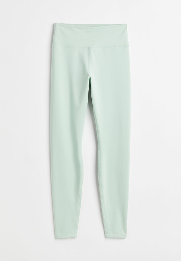 H&M Träningstights High Waist i storlek S och färg Grön