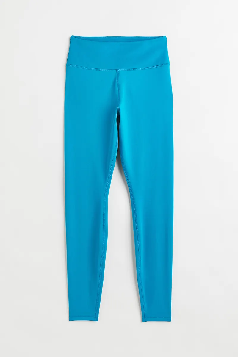 H&M Träningstights High Waist Mörk Turkos i storlek XS
