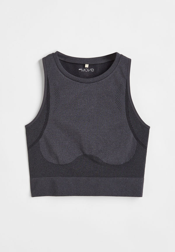 H&M Träningstopp Seamless Mörkgrå, Tränings T-shirt i storlek M