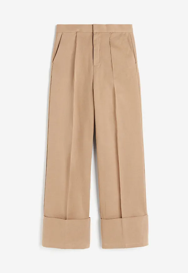H&M Twillbyxa Med Pressveck Beige, Byxor i storlek 36