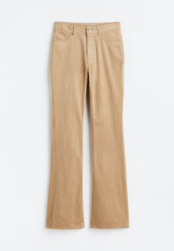 H&M Utsvängd Manchesterbyxa Beige, Byxor i storlek 50