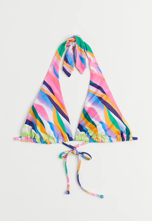 H&M Vadderad Trekantsbikini-bh Rosa/mönstrad, Bikinitoppar i storlek 34