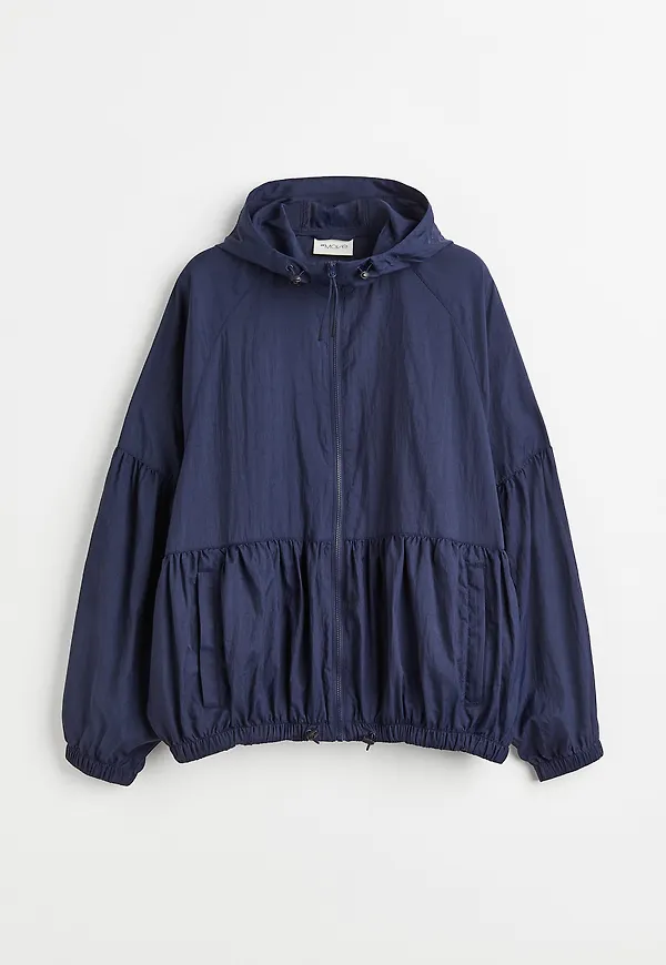 H&M Vattenavvisande Jacka Med Rynk Marinblå, Funktionsjackor i storlek M