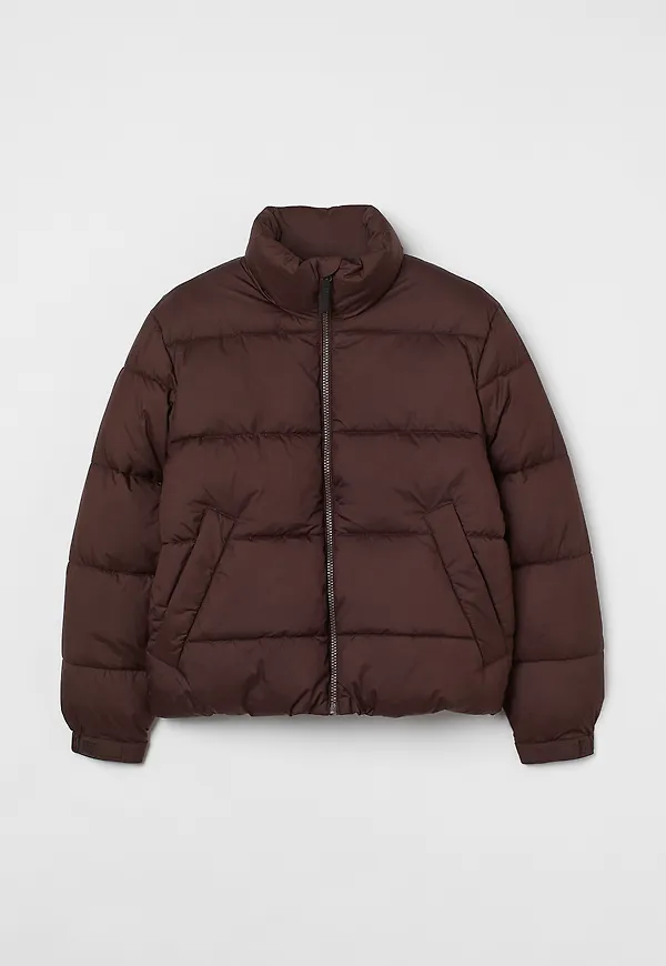 H&M Vattenavvisande Pufferjacka Brun, Jackor i storlek S