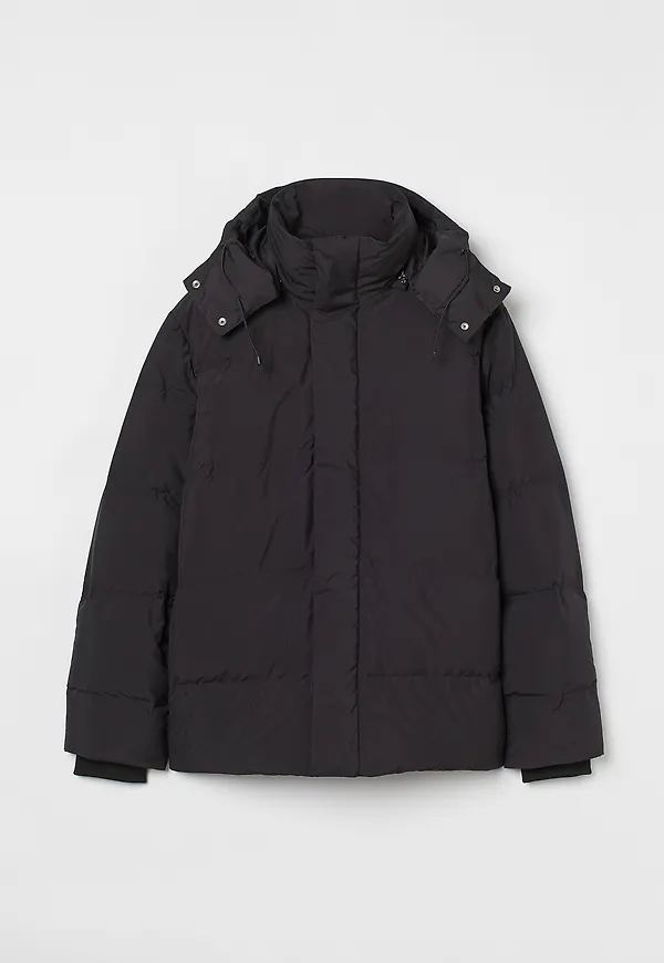 H&M Vattenavvisande Pufferjacka Svart, Jackor i storlek L