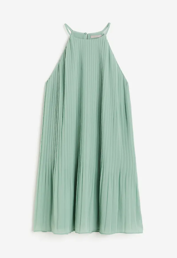 H&M Veckad Chiffongklänning Ljusgrön, Vardagsklänningar i storlek L