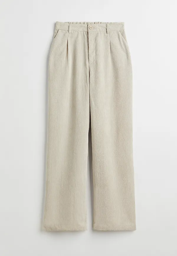 H&M Vid Manchesterbyxa Ljusbeige, Byxor i storlek XS