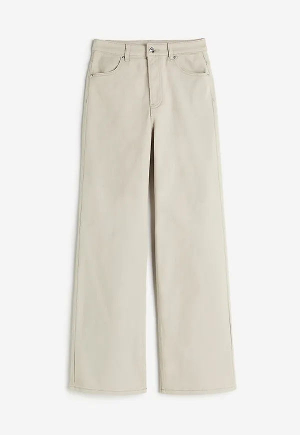 H&M Vid Twillbyxa Ljusbeige, Byxor i storlek 34