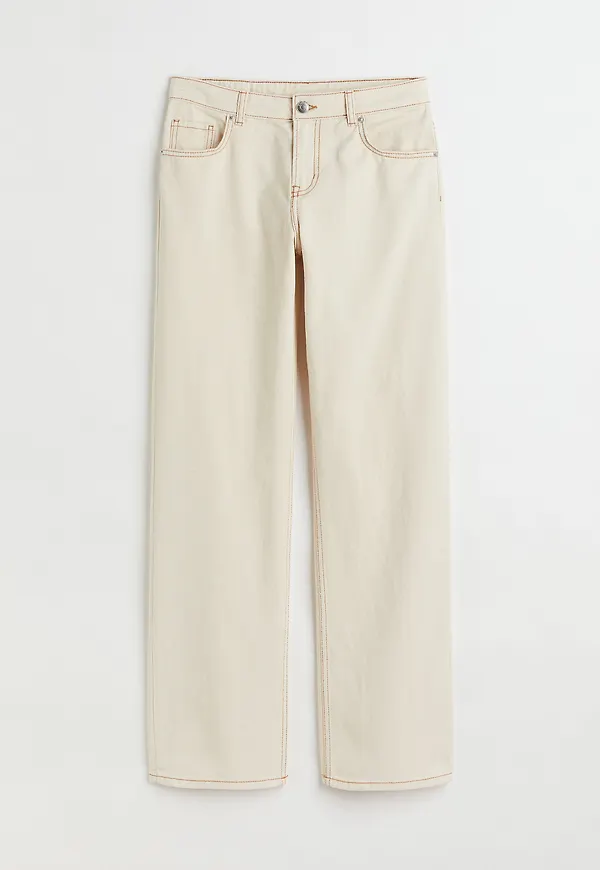 H&M Vid Twillbyxa Ljusbeige, Byxor i storlek 48