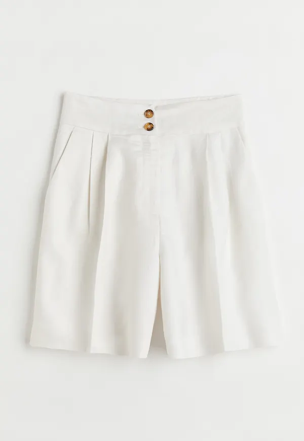 H&M Vida Shorts I Linmix Vit i storlek 40