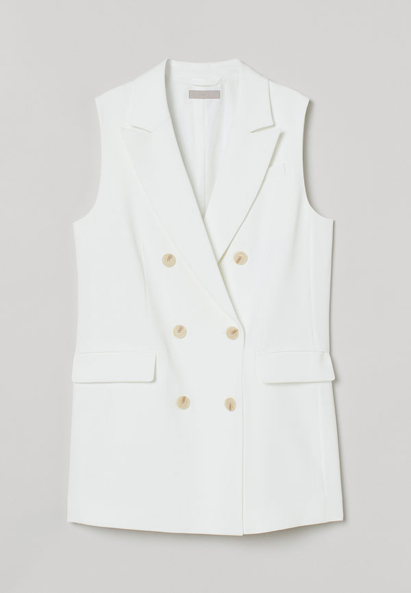 H&M Ärmlös Kavaj Vit, Blazers i storlek XXL