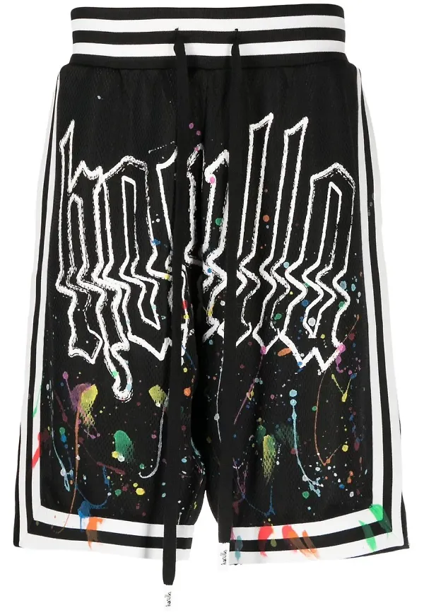 Haculla basketshorts med färgstänk - Svart