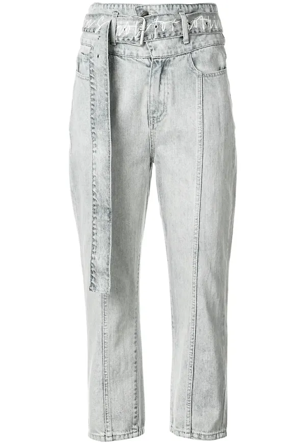 Haculla beskurna jeans med hög midja - Blå