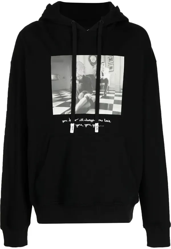 Haculla hoodie med tryck - Svart