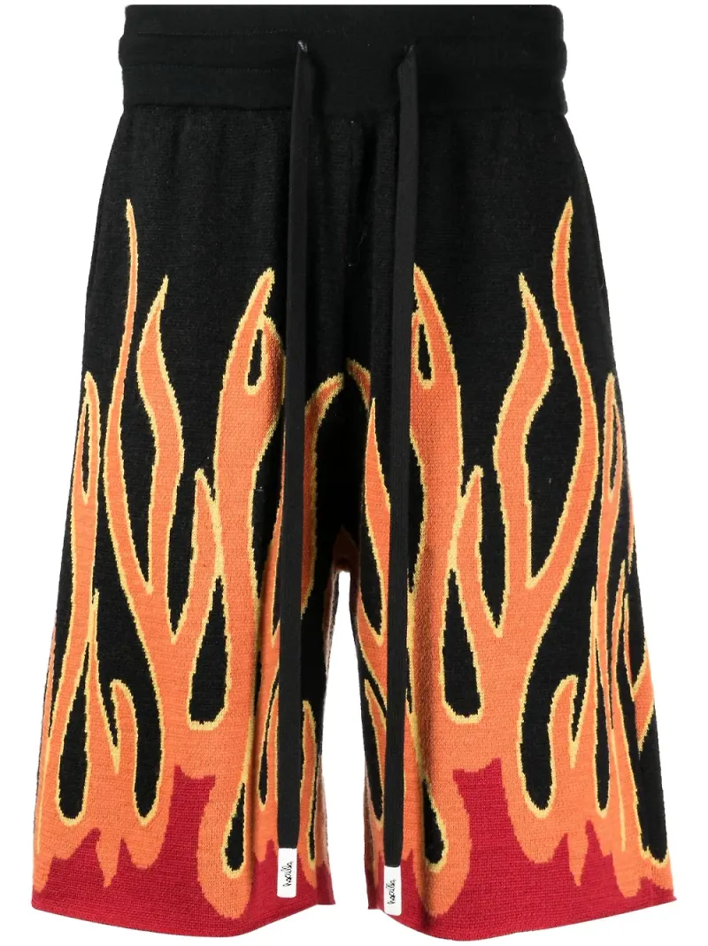 Haculla intarsiastickade shorts - Svart