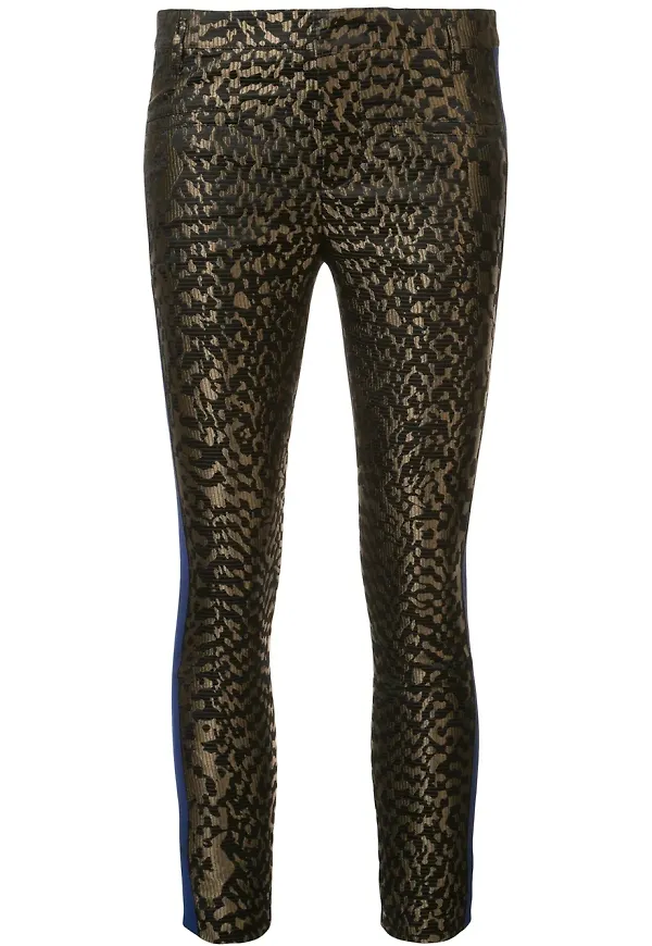 Haider Ackermann jacquard contrast stripe trousers - Grön