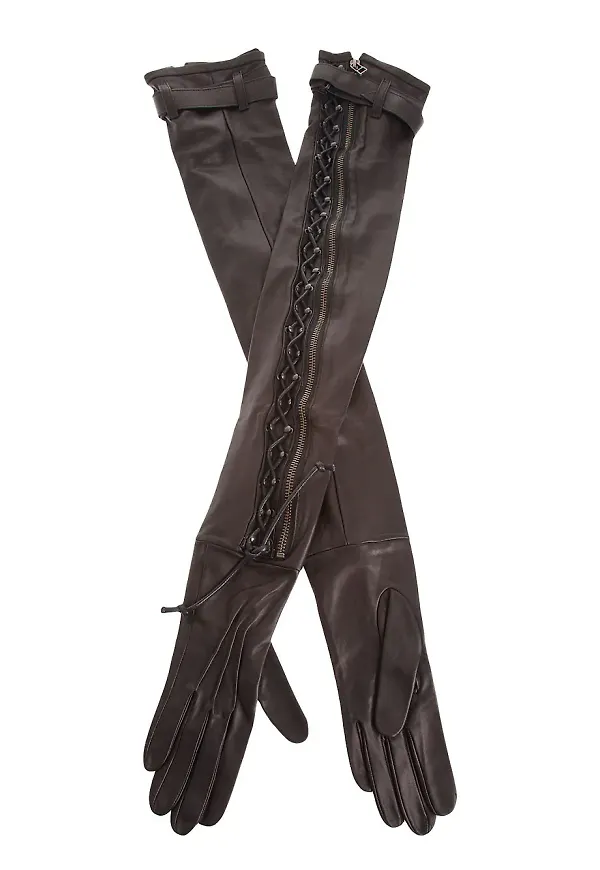 Haider Ackermann long gloves - Svart