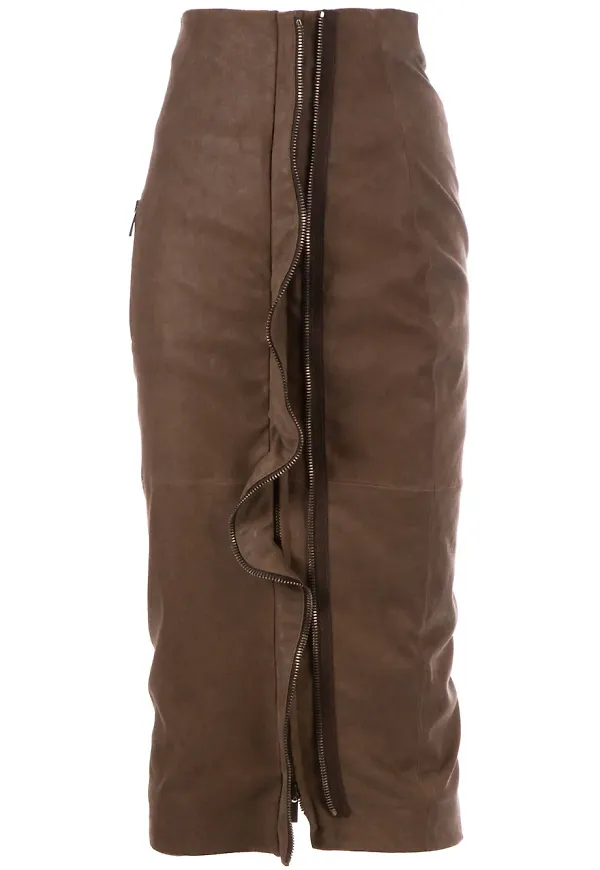 Haider Ackermann ruffle maxi skirt - Brun