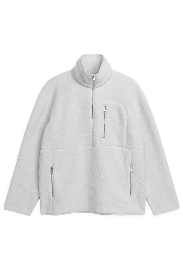 Half-Zip Fleece Jacket - Grey