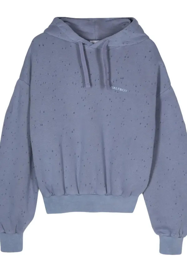 Halfboy hoodie med logotyp - Blå