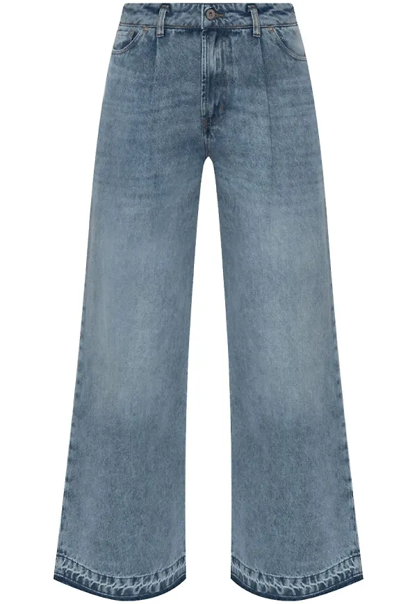 Halfboy wide leg-jeans - Blå