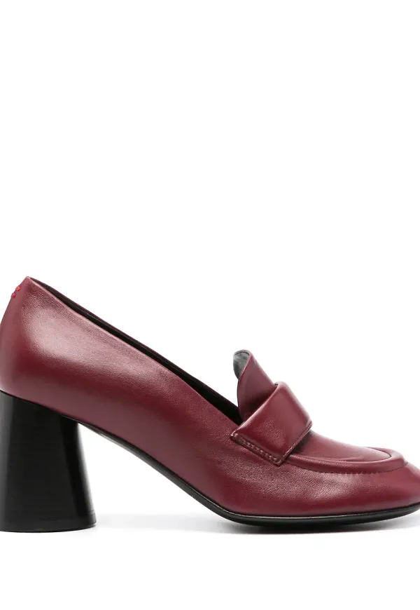 Halmanera Bibia loafers med blockklack - Röd